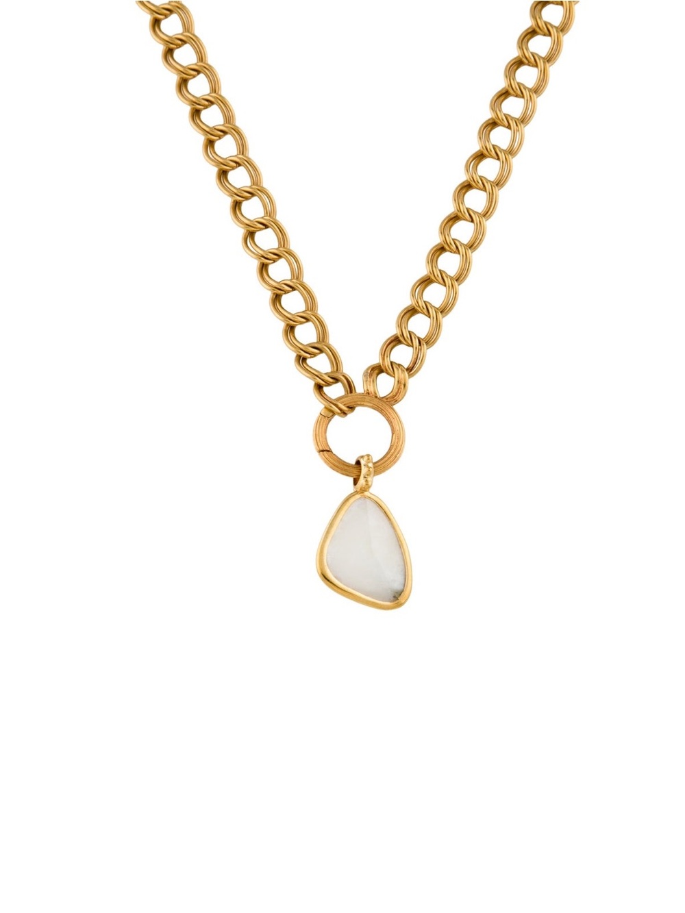 Monica Vinader - Groove Curb Chain w / Deia Moonstone Pendant